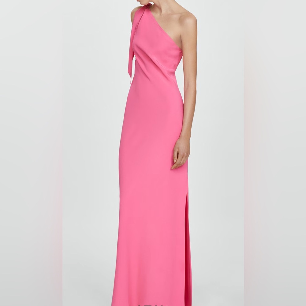 Mango Pink Sheath Cocktail Dress One Shoulder